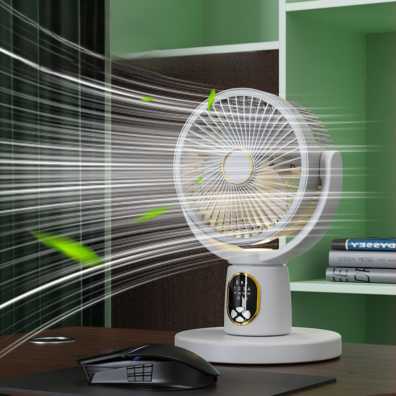 USB įkraunamas oro cirkuliacijos ventiliatorius, skirtas grindims ir stalui, tylus nuotolinio valdymo osciluojantis ventiliatorius su 2–8 valandų laikmačiu