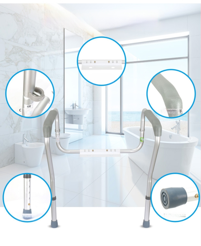 Дръжка за тоалетна в банята – марка FZK, алуминиева сплав, модел FZK-180003, монтаж без пробив, антиплъзгаща