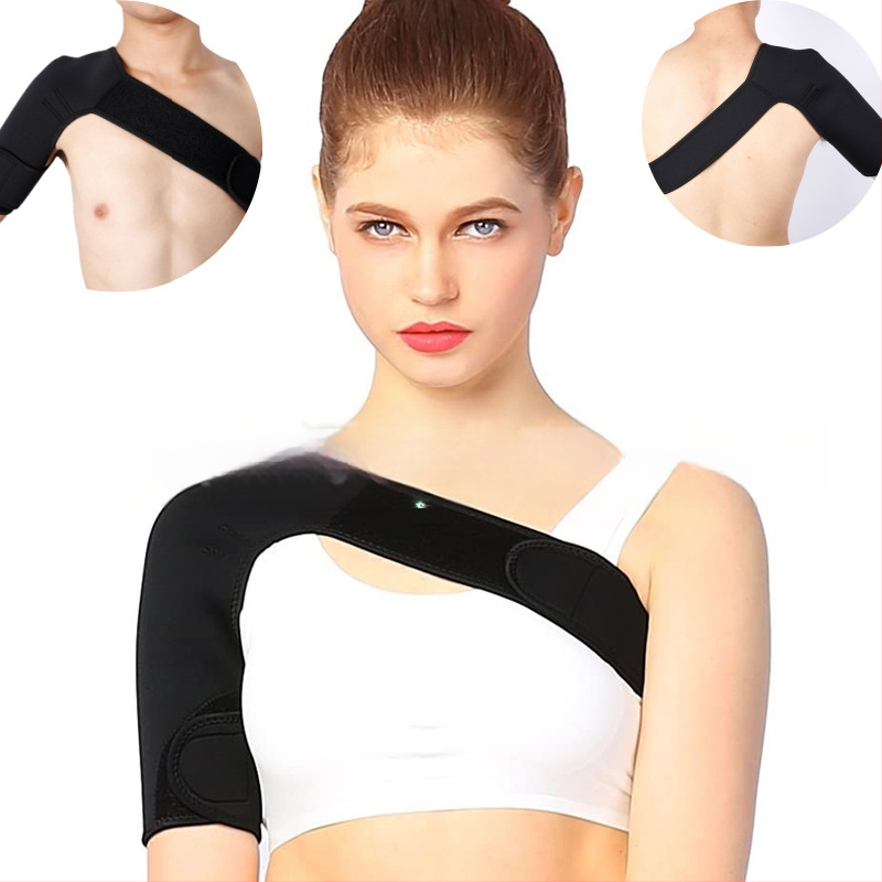 Sporta plecu aizsargs ar regulējamu elpojošu jostu – vienpusējs pleca siksna; poliesteru šķiedra; pieaugušais; piemērots svaru zālei; plecu aizsardzība