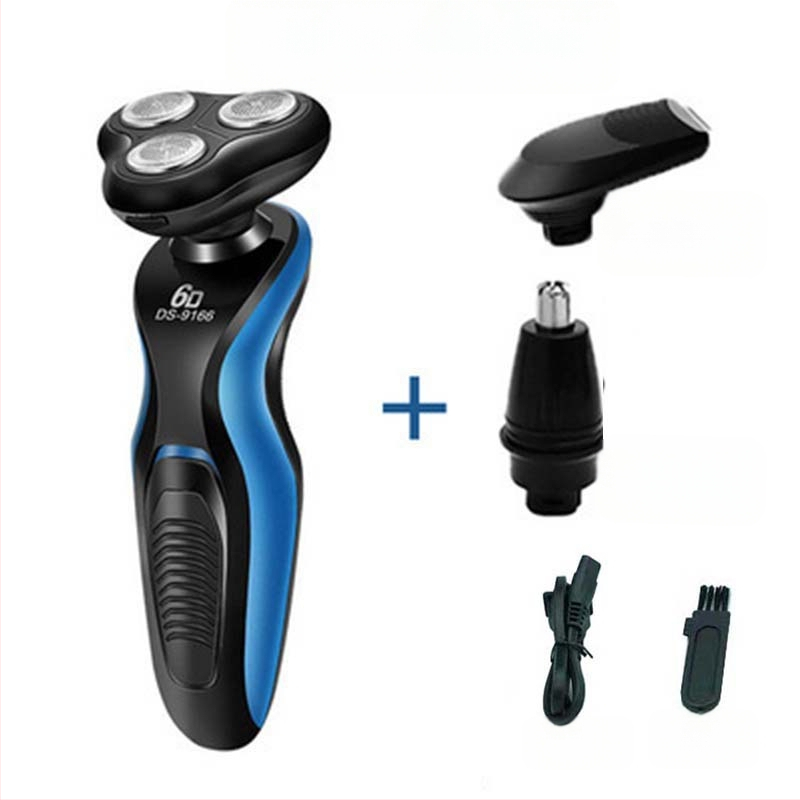 Ηλεκτρική ξυριστική μηχανή με περιστροφική κεφαλή τριών λεπίδων, επαναφορτιζόμενη, ενσωματωμένη μπαταρία 500–800mAh, πλενόμενη, θόρυβος 36–45 dB
