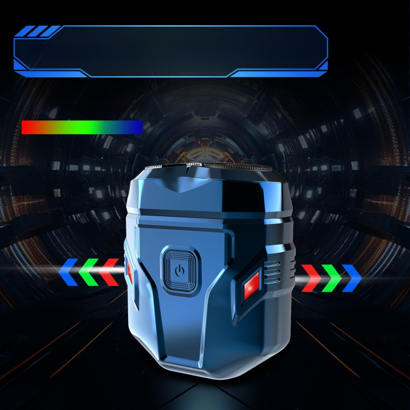 Ηλεκτρικός ξυριστήρας, φορητός και αδιάβροχος, με LED οθόνη, περιστρεφόμενη κεφαλή με δύο λεπίδες, επαναφορτιζόμενη μπαταρία έως 50 λεπτά.