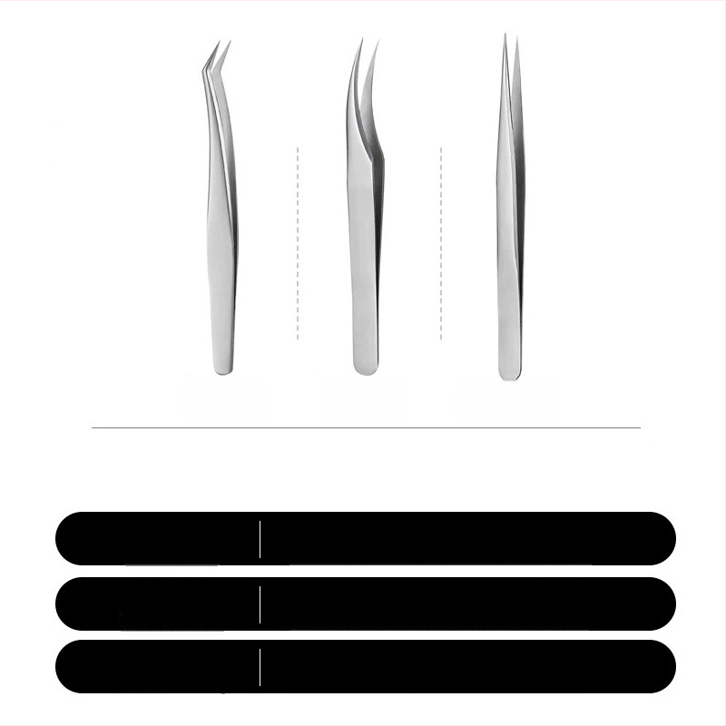 Τσιμπίδα για επεκτάσεις βλεφαρίδων DIY, υψηλή ακρίβεια, άκρη φτερωτού τύπου, κατάλληλη για γενική χρήση