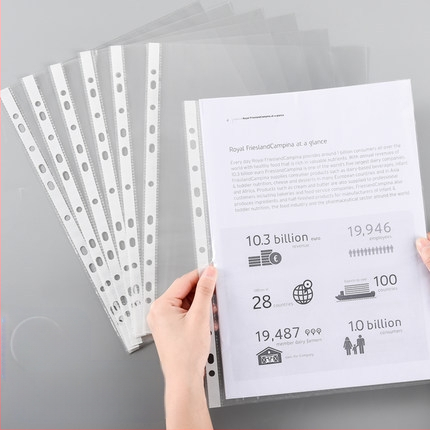 Cool PVC прозрачен файлов органайзер със клипсове за подвързване, слотен дизайн, съвместим с дупки 3/4/11, 100 бр./пакет