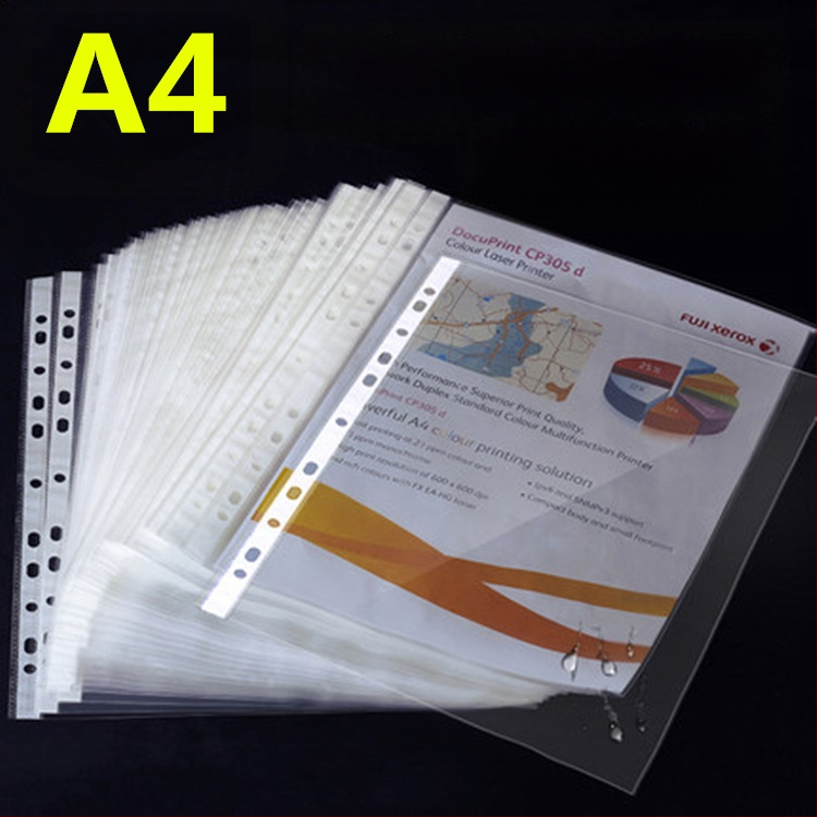 Cool PVC прозрачен файлов органайзер със клипсове за подвързване, слотен дизайн, съвместим с дупки 3/4/11, 100 бр./пакет