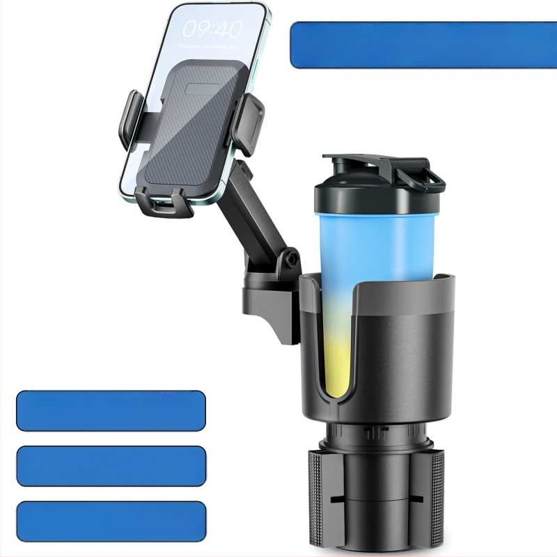 Automobilio puodelio laikiklio plėtinys - Daugiafunkcinis gėrimų laikiklis, suderinamas su originaliu puodelio laikikliu, modelis J02, Medžiaga ABS, Apdorojimo pritaikymas, Licencijuotas privatų ženklą