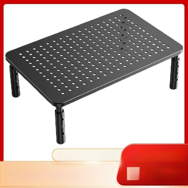 Мониторен повдигащ стойка с регулируема височина, конструкция от въглеродна стомана и пластмаса, рафт за съхранение на лаптоп, персонализирано лого