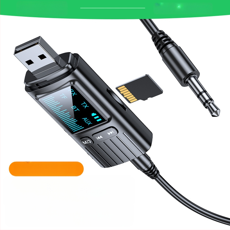 GT72 Bluetooth 5.4 2-σε-1 δέκτης-εκπομπός με ψηφιακή οθόνη και 3,5 mm AUX