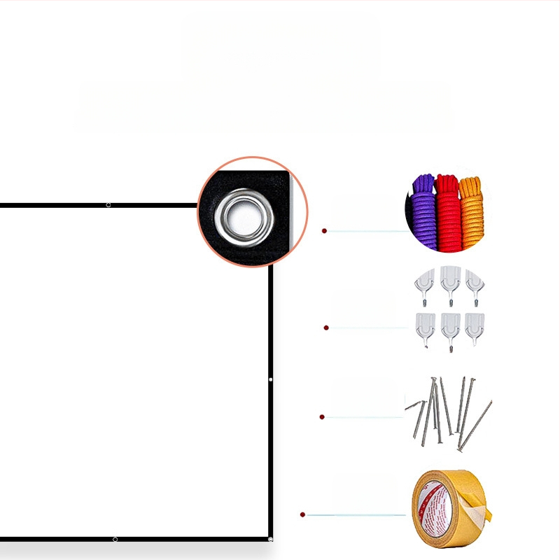 VEIDADZ портативен сгъваем проекторен екран от Milk Silk полиестерен плат за външно използване, HD прожектиране