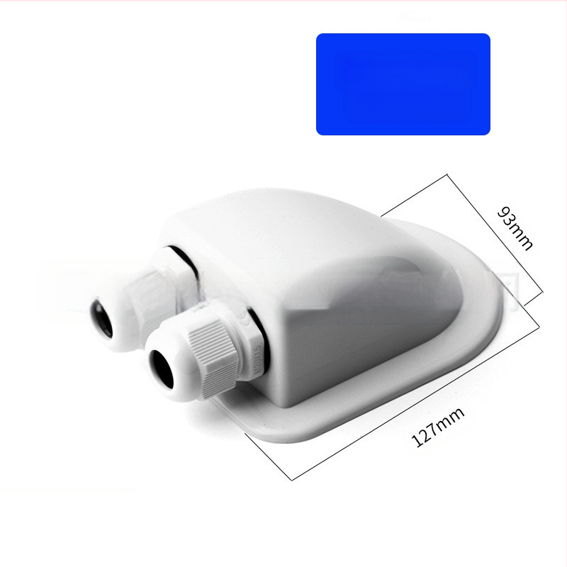 Atspari vandeniui jungčių dėžė RV, be gręžimo, dviguba anga, ABS, injekcinis formavimas, modelis ING-ABS-CEB/2W