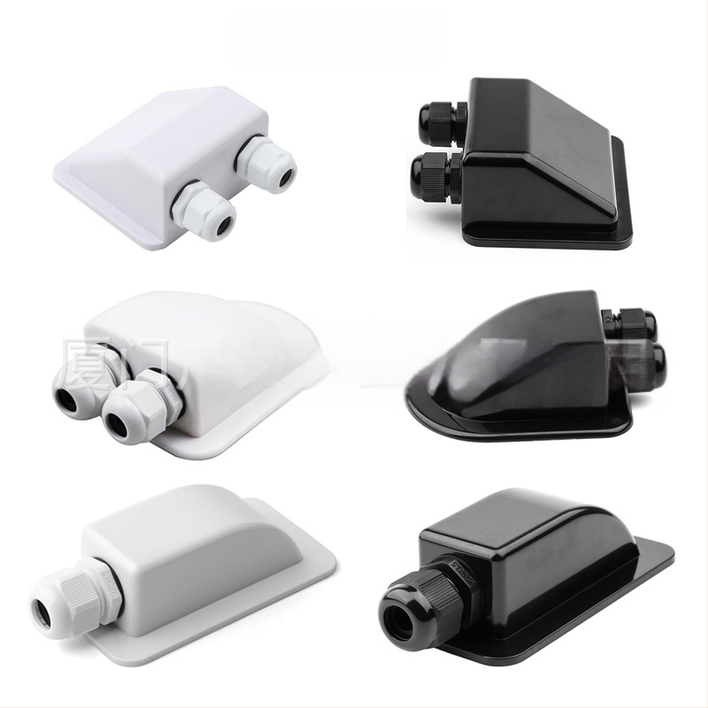 Atspari vandeniui jungčių dėžė RV, be gręžimo, dviguba anga, ABS, injekcinis formavimas, modelis ING-ABS-CEB/2W