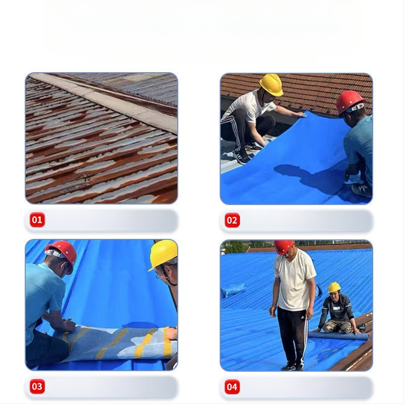 Pašlīmējoša jumta hidroizolācijas membrāna jumta flīzēm renovācijai; slāņains gumijas-plastmasas materiāls; ūdensizturība 0,4 MPa, 2 stundas necaurlaidīga; konkāvi-konkāva virsma; augsta locīšana, spiediena un plīsuma izturība.