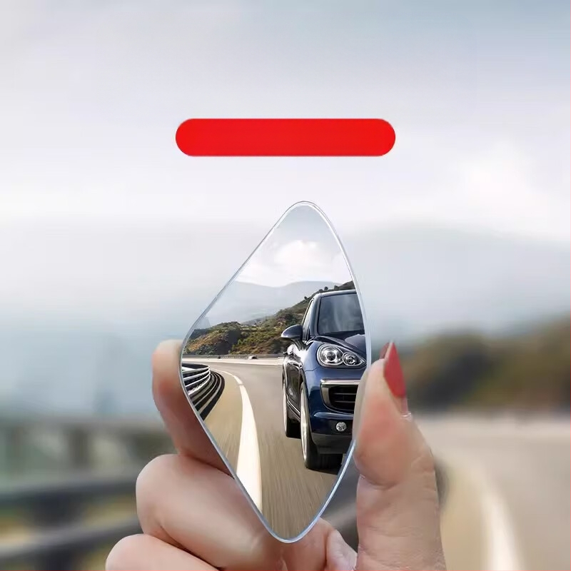 HD makeup mirror automobiliams, be rėmelio apvalus galinio vaizdo veidrodėlis, klijinis montavimas, universalus suderinamumas, paprastas stilius