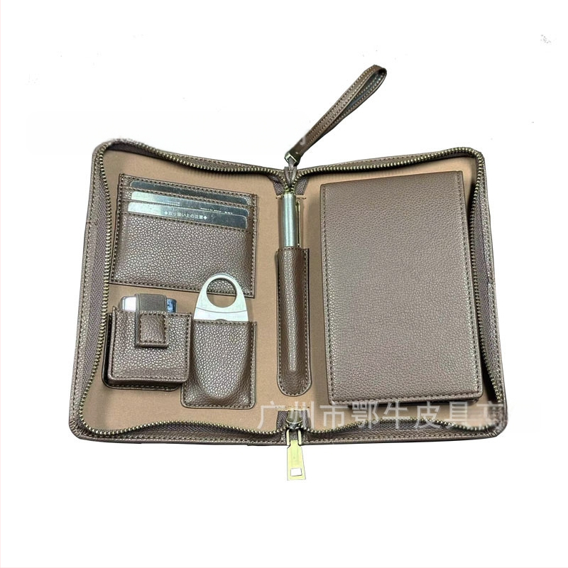 Cigarešu soma ar lychee rakstu, Vintage Nordic stilā, PU āda, 5 gabalu komplekts, rāvējslēdzējs, rokdarbs no Eniu, pielāgošana