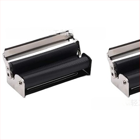 Nerūsējošā tērauda cigarešu rulētājs ar vāciņu, ar rievojumu dizainu, dekoratīvs un kolekcionējams