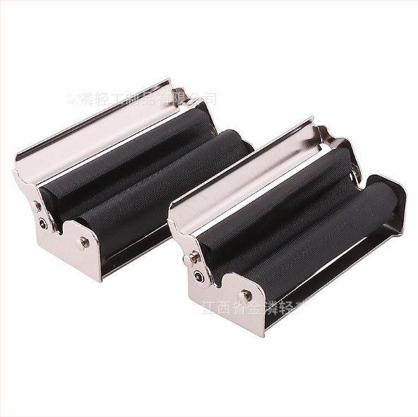 Nerūsējošā tērauda cigarešu rulētājs ar vāciņu, ar rievojumu dizainu, dekoratīvs un kolekcionējams