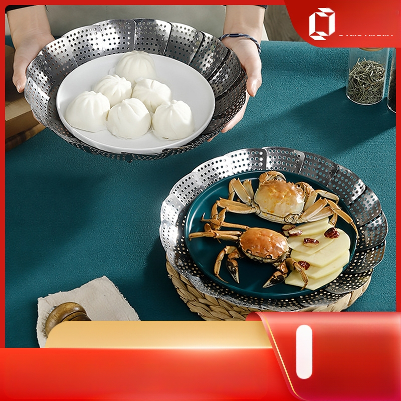 Nerūsējošā tērauda saliekamā tvaika statīva ar plāksni un augļu grozu – 201 nerūsējošā tērauda, mūsdienīgs minimālisma stils, izlaists 2022