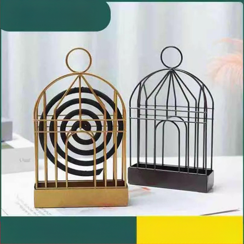 Birdcage mosquito-repellent incense rack, sandalwood, windproof, indoor and outdoor use, reusable storage tray