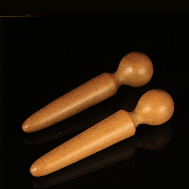 Fából készült akupressziós masszírozó bot golyó alakú végződéssel, egészségügyi masszázs, csomagolás 1000 darab