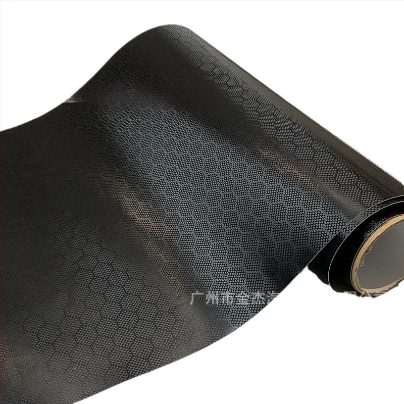 Jinjie Autó belső matricája – 6D prizmás minta Diamond Honeycomb karbon szálas fólia a központi műszerfalhoz, ragasztó