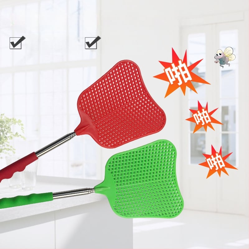 Fly Swatter bananų formos su ištraukiama rankena, 5 vnt komplektas (Modelis LAN-5503)