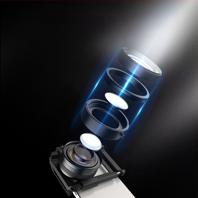 APEXEL APL-ZM100 mobiliojo telefono makro zoom objektyvas, aukštos raiškos makro objektyvas vabzdžiams, gėlėms ir juvelyrikai fotografuoti