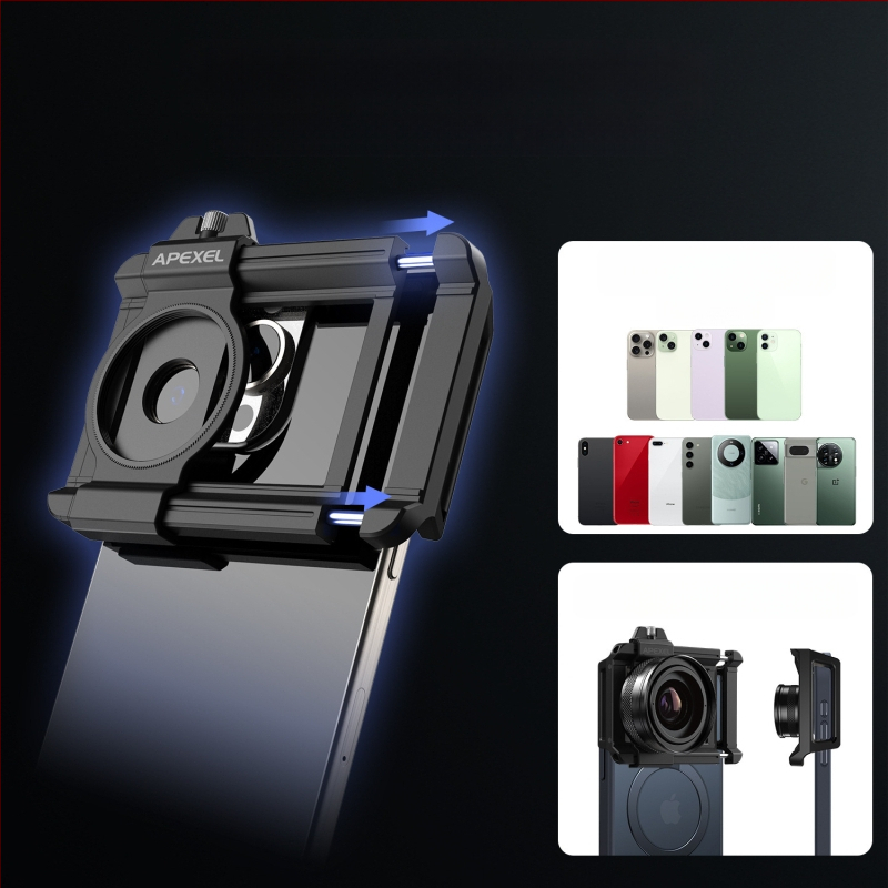 APEXEL APL-ZM100 mobiliojo telefono makro zoom objektyvas, aukštos raiškos makro objektyvas vabzdžiams, gėlėms ir juvelyrikai fotografuoti