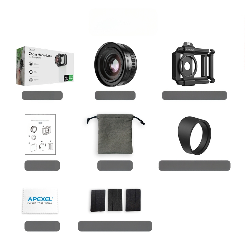 APEXEL APL-ZM100 mobiliojo telefono makro zoom objektyvas, aukštos raiškos makro objektyvas vabzdžiams, gėlėms ir juvelyrikai fotografuoti