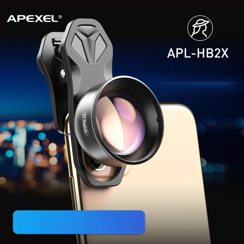 Apexel APL-HB2X išorinis išmaniojo telefono objektyvas — teleextenderis, portretas, makro ir plataus kampo, suderinamas su iPhone ir Android