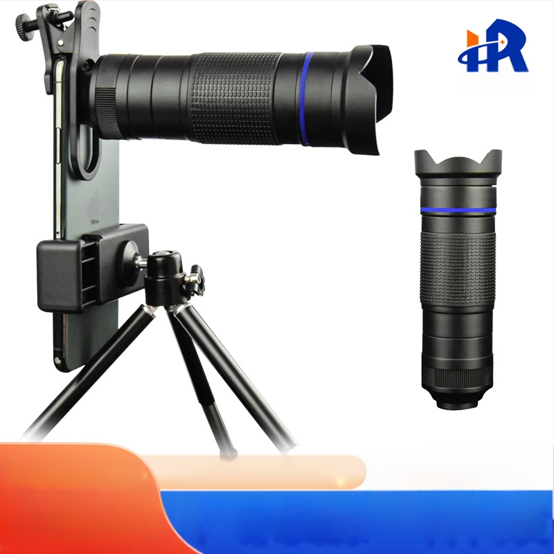 Monokulinis teleskopas mobiliam telefonui, 36× didinimas, 4 mm išeinantis vyzdžio skersmuo, 2,6° matymo laukas, 1080p raiška