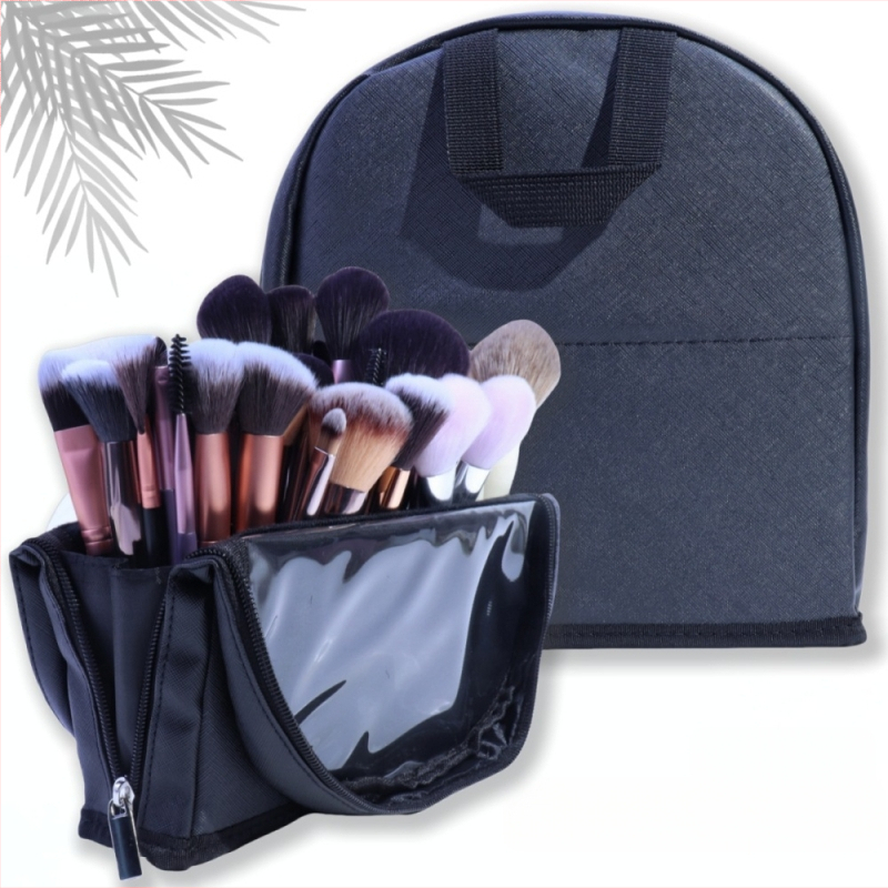 Τσαντάκι καλλυντικών για βούρτσες, 1 σετ, τρίχες από νάιλον, OPP συσκευασία, λαβή από καμβά, φορητός σχεδιασμός
