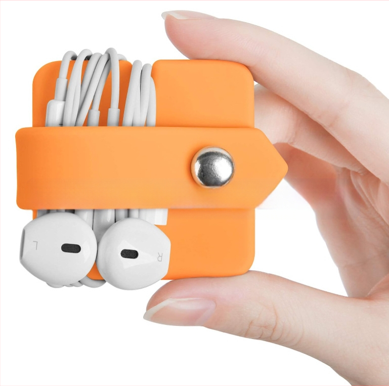 Silikoninis ausinių kabelių organizatorius JK060 — kompresijos liejimas, vidinis įpakavimas, prekės ženklas Jinke