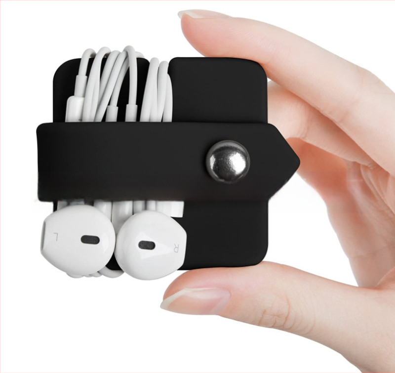 Silikoninis ausinių kabelių organizatorius JK060 — kompresijos liejimas, vidinis įpakavimas, prekės ženklas Jinke