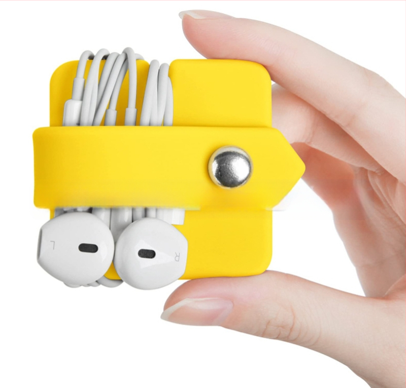 Silikoninis ausinių kabelių organizatorius JK060 — kompresijos liejimas, vidinis įpakavimas, prekės ženklas Jinke