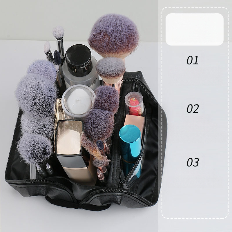 Φορητό κάθετα σχεδιασμένο σετ πινέλων μακιγιάζ σε θήκη αποθήκευσης, 20 πινέλα, λαβή από πλαστικό, μήκος τρίχας 0.1, συσκευασία: τσάντα, επαγγελματικά εργαλεία για σκιά ματιών και πούδρα