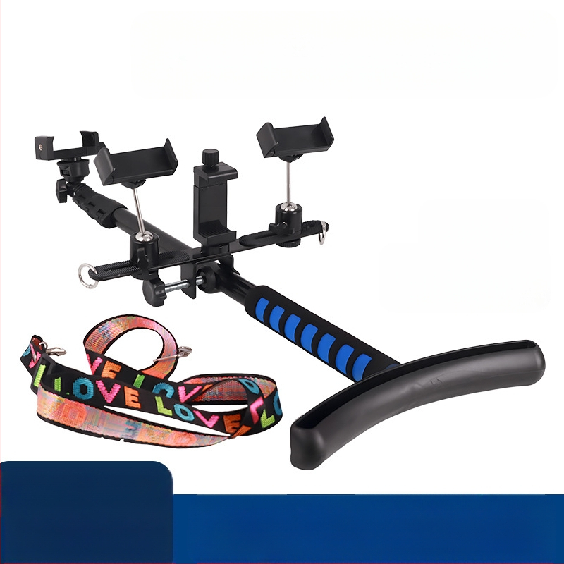 Kalio držiak na mobilný telefón pre živé vysielanie počas chôdze — plastový pásový statív so stabilizačným systémom