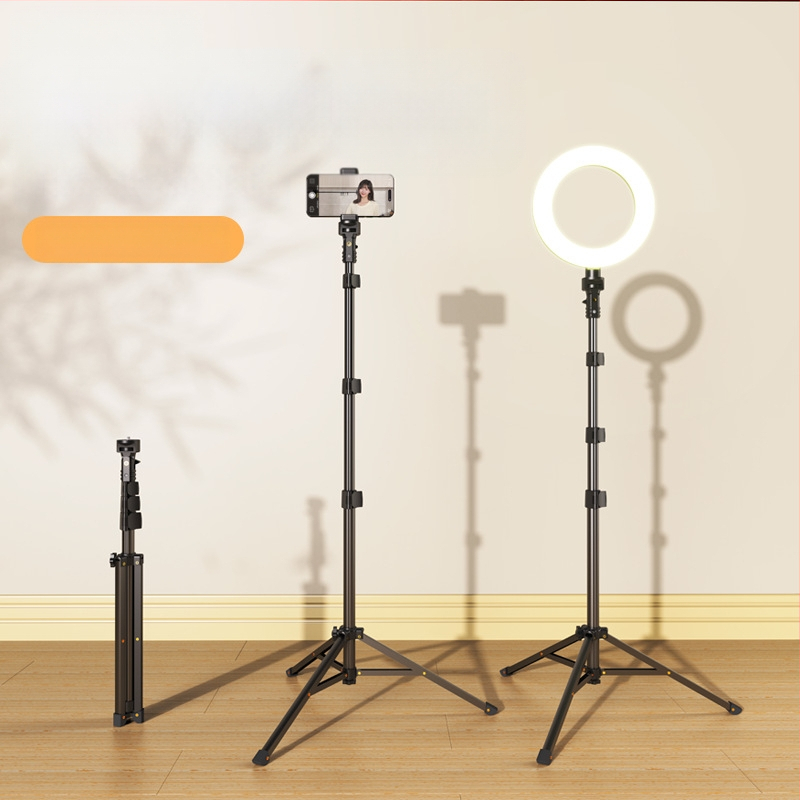 Stojan na podlahu so statívom a selfie tyčou pre mobily a SLR fotoaparáty – zliatina, držiak na telefón