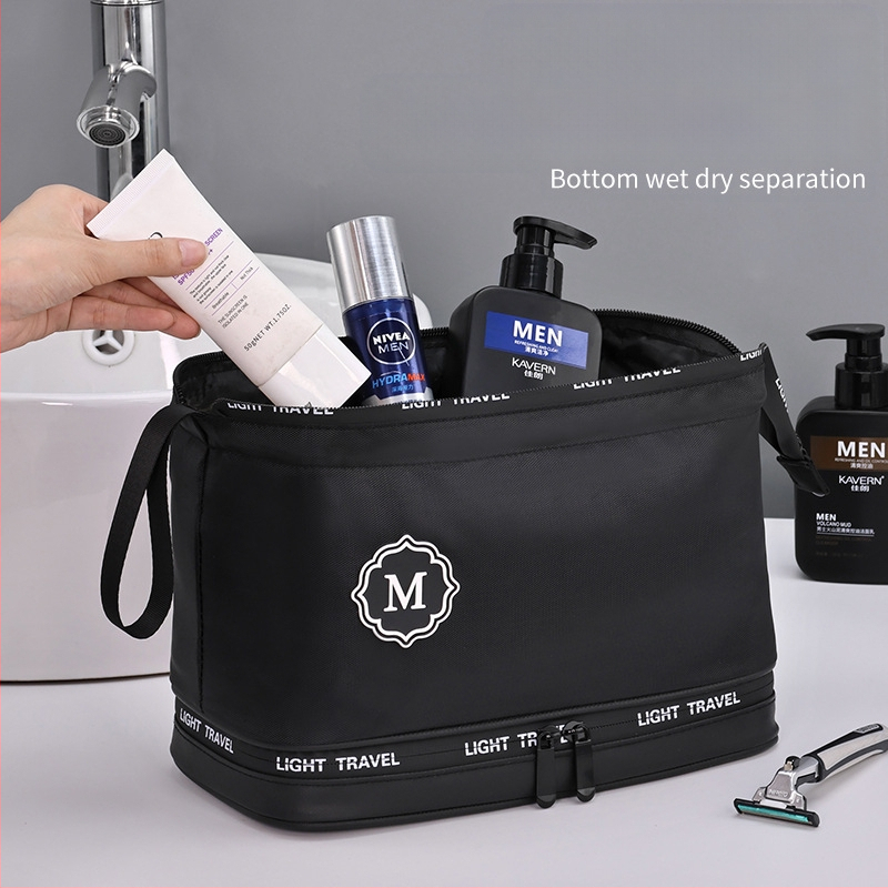 Τσαντάκι καλλυντικών - Διπλού επιπέδου, αδιάβροχο με διαχωρισμό στεγνών και βρεγτών, Oxford ύφασμα, στυλ επαγγελματικής μετακίνησης