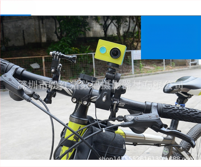 Велосипеден клип-монтаж за GoPro/SJ/Sony екшън камери — въртящ се, държач за тръба с голям диаметър, пластмасов, фиксиран монтаж