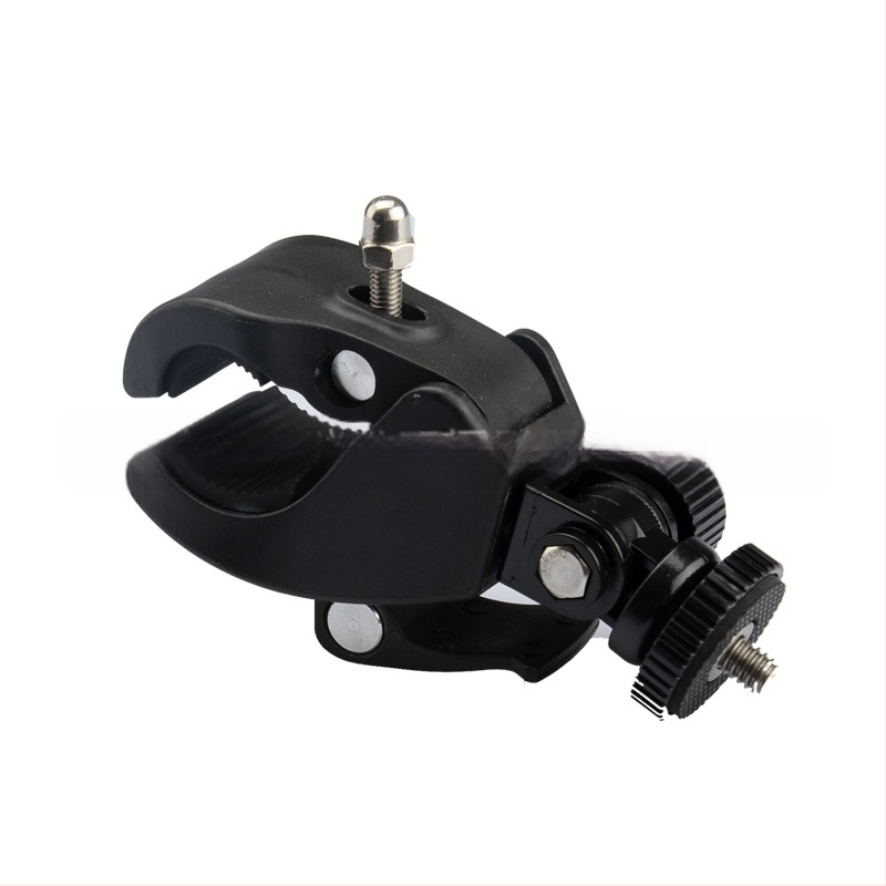 Велосипеден клип-монтаж за GoPro/SJ/Sony екшън камери — въртящ се, държач за тръба с голям диаметър, пластмасов, фиксиран монтаж
