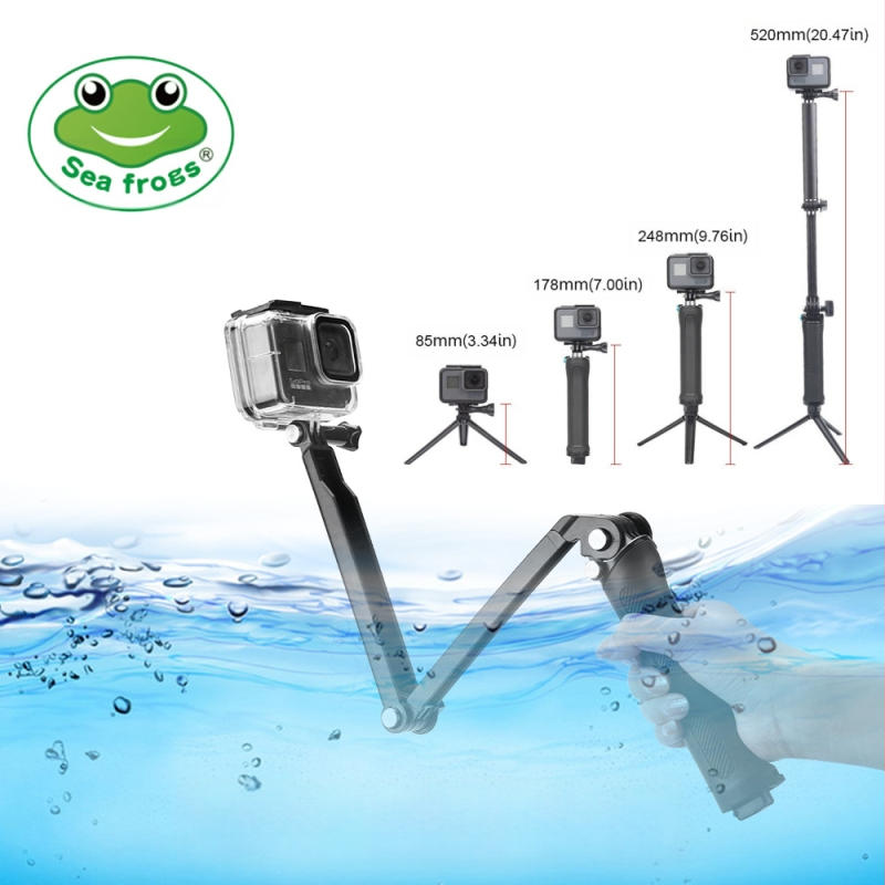 GoPro селфи стика, универсален, сгъваем тройно регулируем прът, ABS, 120 g