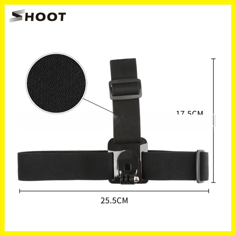 Wanhao Fiksuota kameros A galvos diržas, trijų dalių guminis dirželis, nailonas + plastikas, suderinama su GoPro 4–10, svoris 65 g