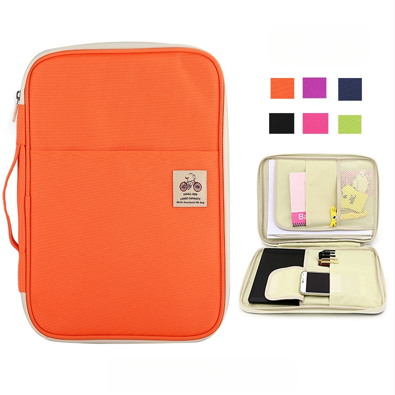 Водоустойчива чантичка от Oxford плат с цип – многофункционална унисекс чанта за документи и съхранение, 0,35 кг, печат на лого, възможност за персонализация