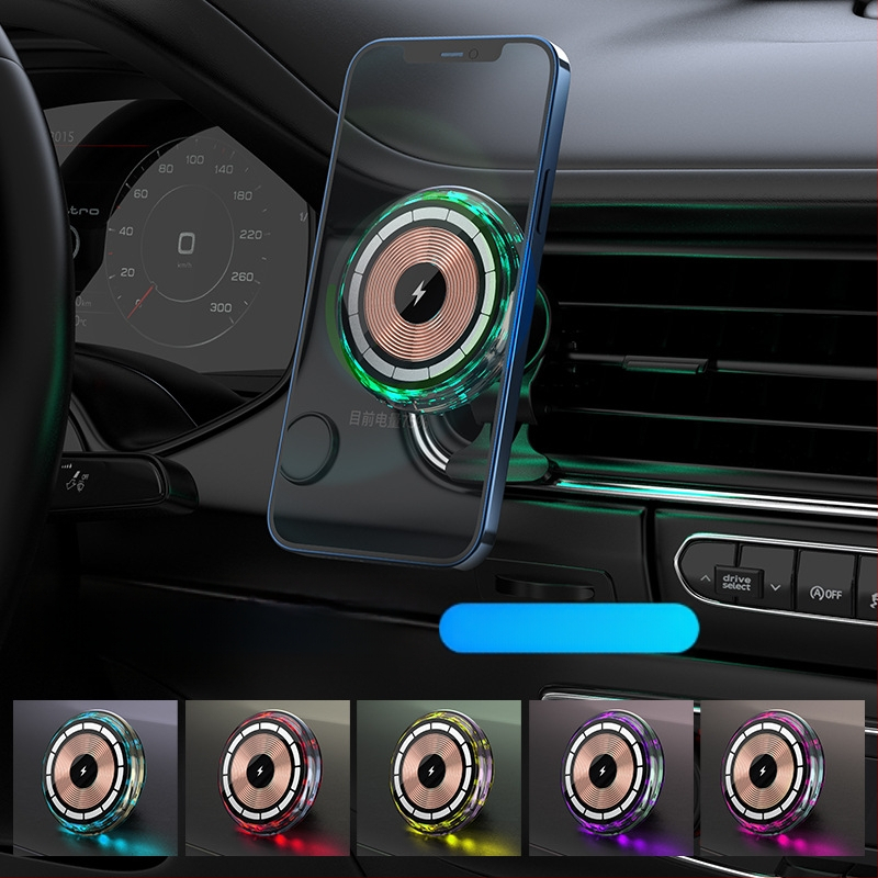 C25 Магнитно безжично авто зарядно за кола, QC3.0, 15W макс. изход, за Apple устройства