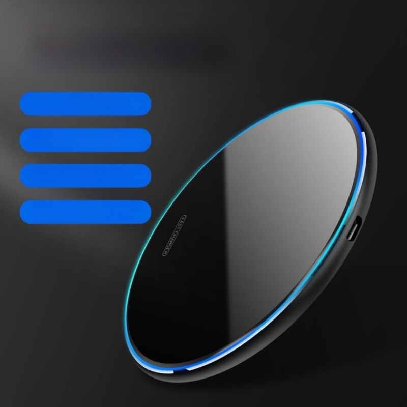 Qi ασύρματος φορτιστής, καθρέπτης φινίρισμα, παγκόσμιο μοντέλο, 10W, αεροπορικό αλουμίνιο
