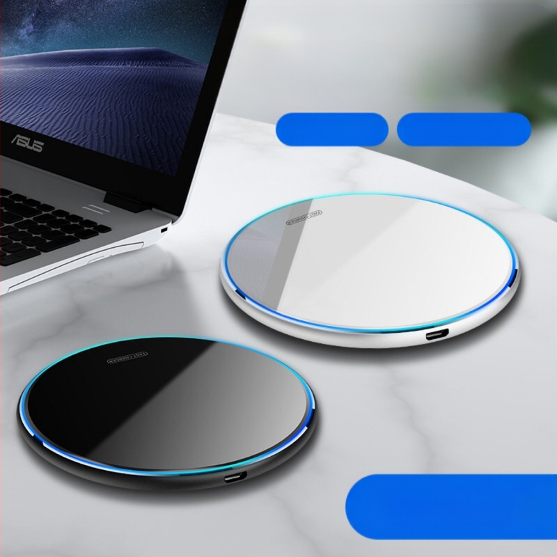 Qi ασύρματος φορτιστής, καθρέπτης φινίρισμα, παγκόσμιο μοντέλο, 10W, αεροπορικό αλουμίνιο