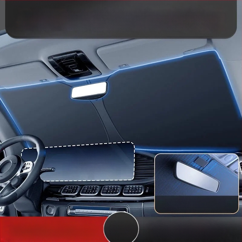 Слънцезащитен сенник за предното стъкло на автомобил, монтаж със щипки, удебелен и прост дизайн, универсална съвместимост