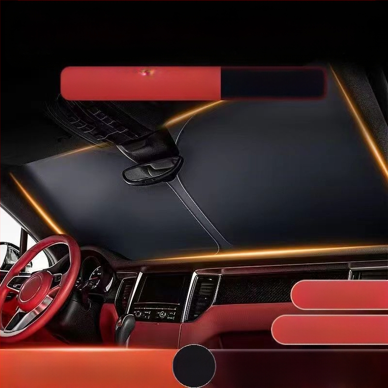 Слънцезащитен сенник за предното стъкло на автомобил, монтаж със щипки, удебелен и прост дизайн, универсална съвместимост