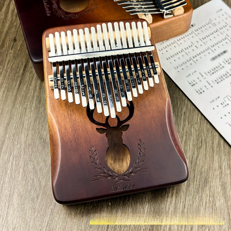 Дървена калимба (пръстово пиано), 17 или 21 тона, 21 дупки, ядро от прасковено дърво, тоналност C