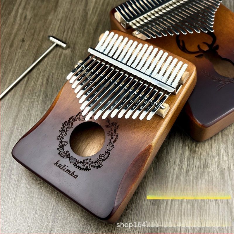 Дървена калимба (пръстово пиано), 17 или 21 тона, 21 дупки, ядро от прасковено дърво, тоналност C