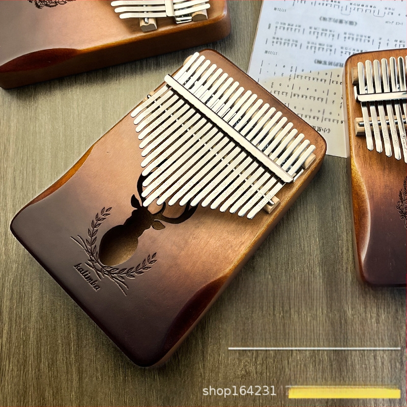 Дървена калимба (пръстово пиано), 17 или 21 тона, 21 дупки, ядро от прасковено дърво, тоналност C